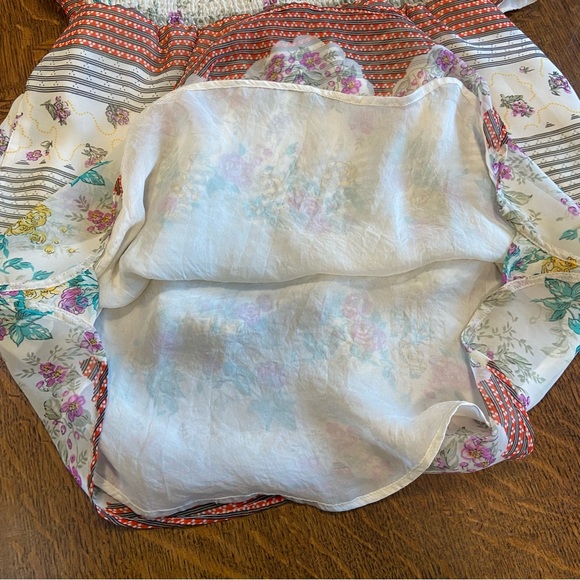 FREE PEOPLE FALLING FOR GEORGETTE BOHEMIAN CHIFFON FLORAL MINI DRESS - Picture 15 of 16